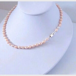 Natural Pearl Necklace, Peach Pearl Necklace, Hand Knotted Necklace,